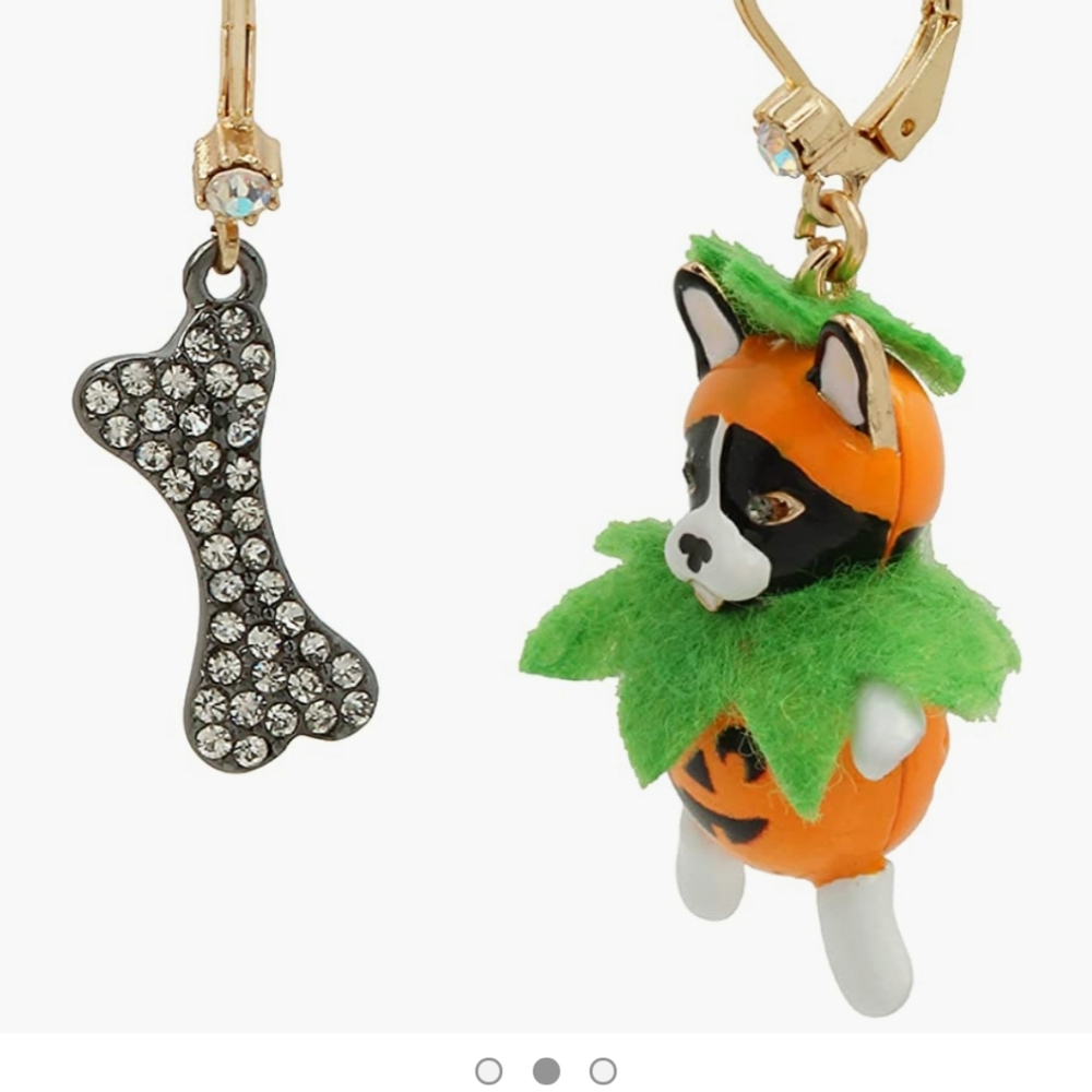 Betsey Johnson frenchie puppy pumpkin bone - Picture 3 of 3